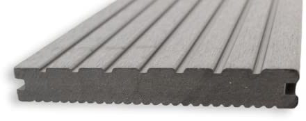 Gartenwelt Riegelsberger - Lame de terrasse WPC à profil complet - 20 x 145 mm - Gris clair - Longueur : 90 cm - Pour terrasse