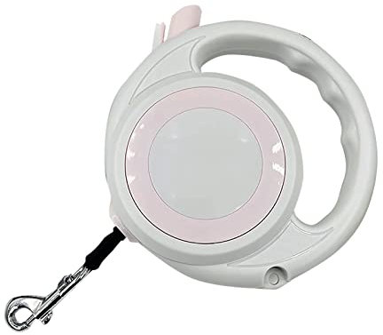 Hundeleine Einziehbare Hundeleine Aus Nylonband für Kleine und Mittelgroße Hunde Lange Leine für Hundetraining, Outdoor, Camping Oder Hinterhof,Pink,5m/16.4foot