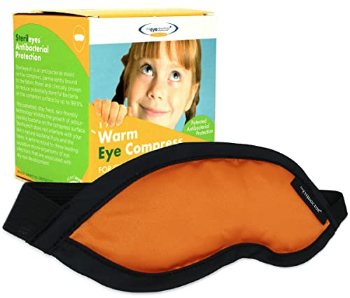 Eye Doctor Junior Kids Heated Eye Mask for Dry Sore Tired Eyes, Compress | Children's Warm and Cold Compress with Sterileyes Antibacterial Shield, Microwave and Freezer Safe, Removable Washable Cover