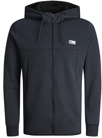 JACK & JONES Male Hooded Jacket Logo Hooded Jacket, Dark Navy, S