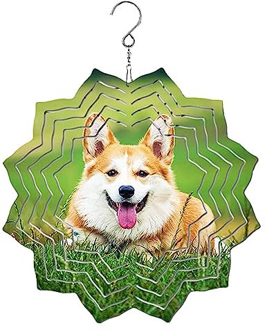 3D Aluminium Windrad | Windrad Ornamente - Kreis Windrad DIY Handwerk Ornament für Innen, Außen, Hof, Garten, Veranda, Eingangstür Jildouf