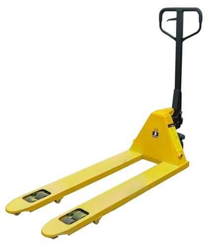 AMA Transpaleta manual de acero con horquillas, 1150 x 540 mm y capacidad de carga de 2,5 toneladas, altura regulable 200 mm