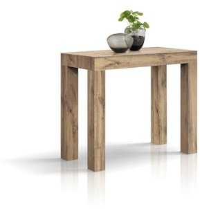 PAZZO DESIGN Tavolo Consolle Allungabile Doris, Rovere Rustico, Fino A 12 Posti, Cucina, Salvaspazio, Made in Italy, Da 45 A 300 Cm - id_1876