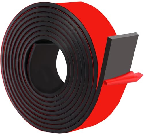 Gummilister, självhäftande neoprenlister, gummiark, massiva gummirullar för DIY, packningar, golvskydd, golvbeläggningstätningar, väderskydd (75 mm (b) x 3 mm (d) x 3 m (l))