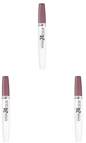 Maybelline New York Lippenstift, Super Stay 24H, Flüssig und langanhaltend, Nr. 310 Bois de Mauve, 5g (Packung mit 3)