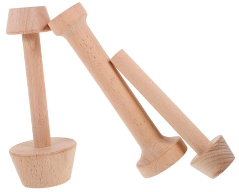 Generic Wooden Egg Tart Mould Set 3pcs Double-Ended Tart Tamper for Baking Large Medium Small Sizes Pastry Tools for Home Bakers