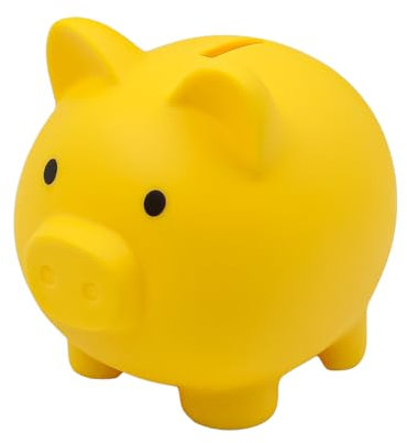 Sarini Simpatico salvadanaio a Forma di Maiale, salvadanaio per Monete in Contanti, salvadanaio, Regalo Divertente per Adulti e Adulti (Giallo)