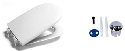 Roca A801461004 Asiento y Tapa, Modelo Giralda, Blanco & Kit G Pulsador doble C P/Mec Desc D1D (AH0002100R)