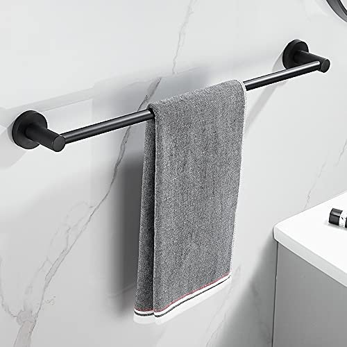 Handtuchstange Badezimmer Halter Badehandtuchhalter Kleiderbügel Edelstahl Gebürstet Freistehend Wandmontage Selbstklebend modern ohne Bohren mit Haken ablage Badzimmer Bad Küche Ring Chrom