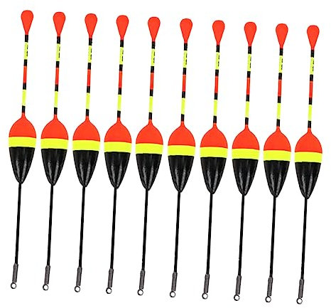 POPETPOP 10pcs Foam Fishing Floats Oval Shape Bobbers for Sea Fishing 1.2g Plastic Buoy Tackle for Carp