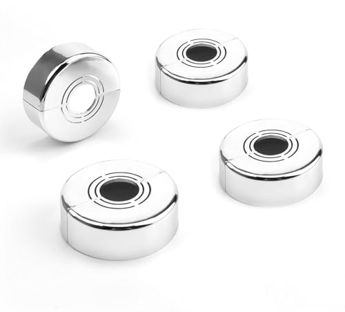 0XBIT 4 Pièces Rosace Mitigeur Douche 3 Tailles en 1, Argent Rosace Robinet, Rosace Radiateur Détachable, Diamètre du Trou Réglable, pour Robinet de Douche, Robinets, Radiateurs