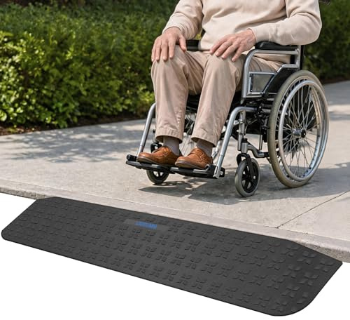LIEKUMM 3.8 cm High Rubber Threshold Ramp, 1000 kg Capacity Wheelchair Ramp | Threshold Ramps for Doorways with Polaris Anti-Slip Surface, Ramps for Wheelchairs, Scooters, Strollers, Kerbs