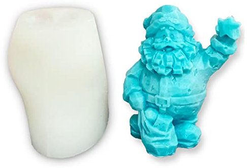 Ldabrye Silikon-Kerzenformen zur Kerzenherstellung, Weihnachtskerzenform, wiederverwendbare 3D-Weihnachtsmann-Harzform, Figur für Weihnachtskuchendekorationen, Silikonharzform für die Herstellung von