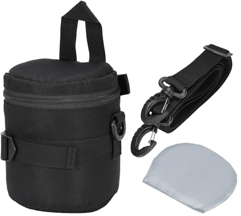 PATIKIL Linsfodral, 4,7 tum ID x 5,5 tum H stötsäker kameralins fodral väska tjock skyddande neopren lins väska för Nikon DSLR kameralins, svart, Svart, 3.3 x 3.7