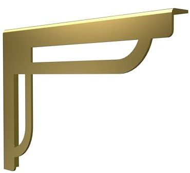 CIME- Equerre etagere murale - lot de 2 - Acier or - Robuste - Supporte les charges lourdes - Support de fixation - Equerre murale