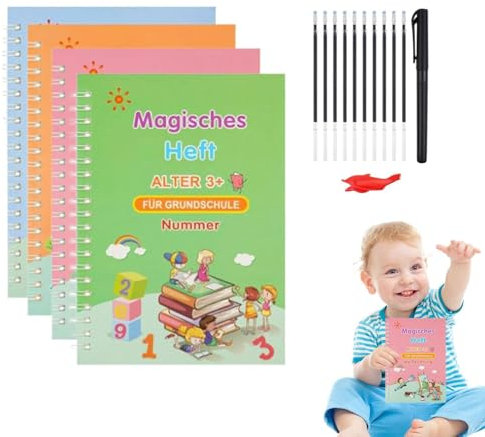 Deutsch Magisches Heft Mit Stift, Deutsche Magisches Heft, Magisches Heft Buchstaben, Magisches Heft Schwungübungen, Magische Schreibheft