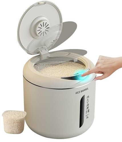Contenedor De Almacenamiento De Arroz - Dispensador De Arroz Hermético De 10 Kg | Contenedor De Arroz Resistente A La Humedad Con Tapa | Caja De Almacenamiento De Arroz Con Doble Sellado | Recipientes