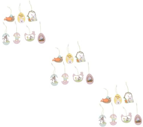 Alipis 3 Sätze Osterschmuck Ostern Hängende Ornamente Ammer Zwerge Plüsch Ostern Türhänger Korb Ästhetische Raumdekoration Girlanden Osterbaum Vogelfütterer Nest Plastik 14 Stück * 3