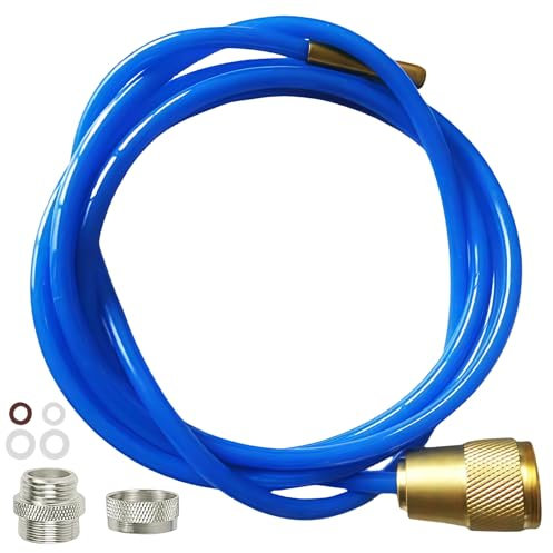 LEKEFETO 2m Hochdruck Abflussreiniger, Hochdruckrohrreiniger mit Messingdüse, Badezimmer Verstopfungsentferner mit Dichtungen, Rohrreinigungsschlauch für M22 M24 - Blau