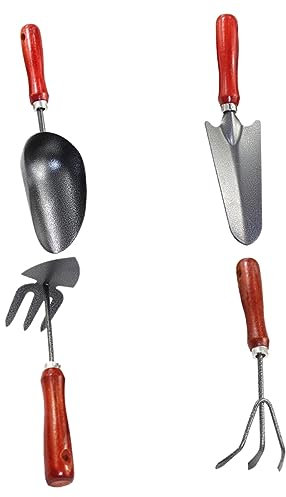 Happyyami 1ensemble Set De Outils De Jardinage Truelle Râteau Double Usage Spatule Kit Pratique pour Creuser Et Entretenir Plantes Extérieur