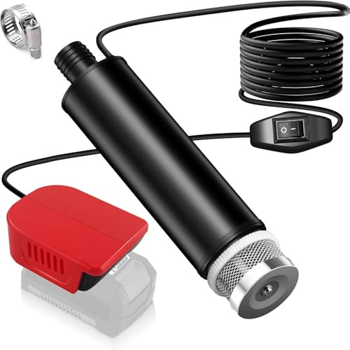 TPDL Akku Toil/Water Pump Sump Pump Kompatibel mit Einhell 18V PXC Akku, 120W 12V Wasser Transferpumpe mit 4.5m Verlängerungskabel, Tragbare Öl Saugpumpe, Ölpistole,Tauchpumpe for Gardena, Keller Pool