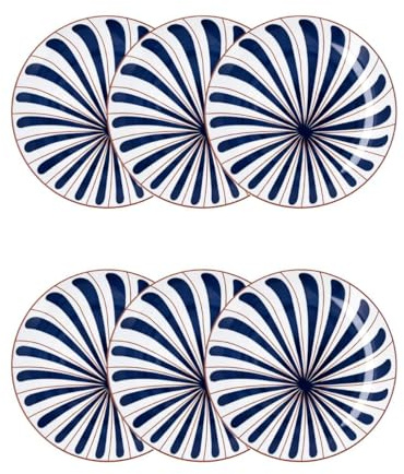 Bidasoa Oceanika Set 6 Platos Llanos Porcelana 27cm Porcelana Apilable