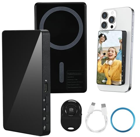 letcdfer Handy Selfie Monitor Screen, Magnetischer Smartphone Vlog Bildschirm für iPhone for Live Streaming, TikTok, Compatible with iOS Android
