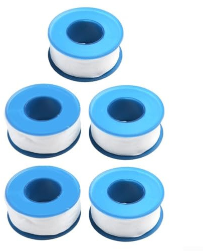 5er-Pack Dichtungsband für Sanitär, PTFE-Band für zuverlässige Abdichtung von undichten Rohren und Outdoor-Projekten (blau 15 Meter)