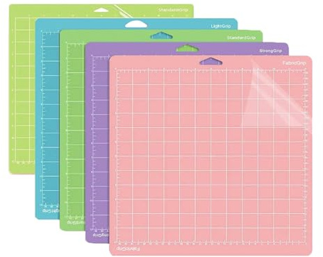 5 Pezzi Tappetino Taglio Per Cricut, 12 x 12 Pollici Adesivo Tappetino Taglio di Ricambio Quadrato Plotter da Taglio Accessories per Cricut Maker 3/Explore 3/Air/Air 2