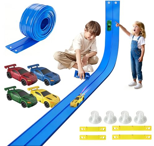RedCrab Flexibel racerbana för Hot Wheels-bilar, flexspår för barn från 3 år, 15-fots racerbana kompatibel