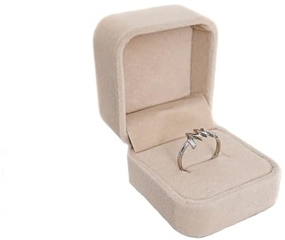 Yudu Schmuckschachtel Ringetuis Ringbox Ringschachtel Verpackung Geschenkbox (Beige)