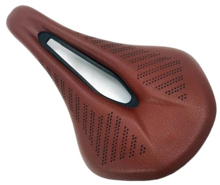 Retro Brauner PU-Fahrradsattel For MTB Und Straße | Die belüftete, weiche Oberfläche bietet Komfort bei langen Radtouren(Brown 230g)