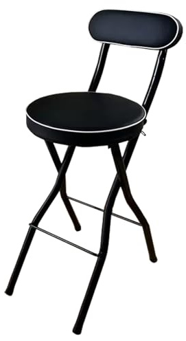 Sgabello da bar pieghevole con schienale alto sedia pieghevole per cucina, soggiorno, giardino, campeggio e pesca, altezza 55 cm, 1 pezzo