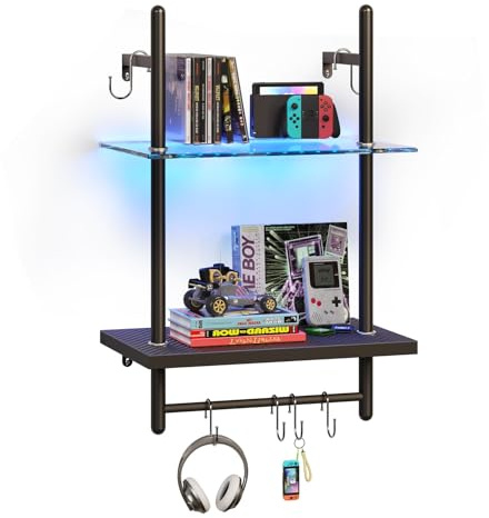Bestier 38 cm 2-stufiges schwebendes Rohrregal, industriell