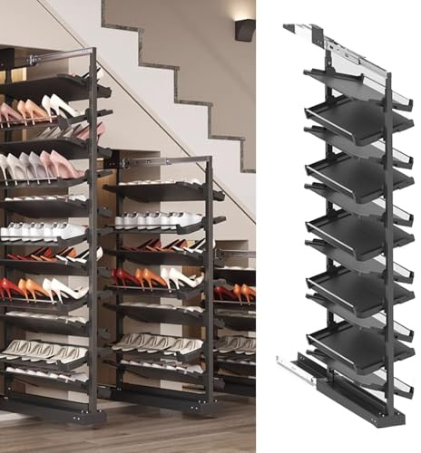 Justerbar expanderbar skohyllnizer – stapelbart hopfällbart metallskåp för små utrymmen, vertikal skoförvaringslösning, platsbesparande design för maximal garderobseffektivitet
