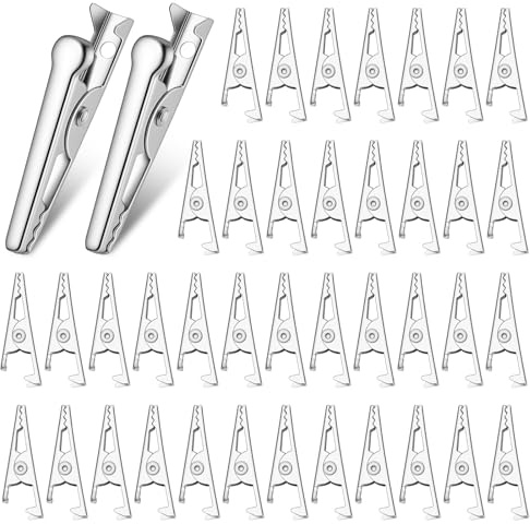 150 Pcs 26mm Alligator Clips, Metal Alligator Clip, Mini Spring Clamps for Cable Connect, Fixing Fabric Layers, Crafts Holding(Silver)