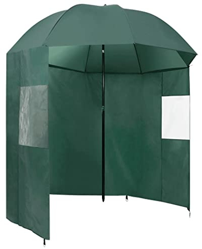 Foknhdi Angelschirm 220x193 cm mit Seitenwänden, PVC-Fenstern, 170T Polyester, UV-Schutz, Tragetasche, Heringe für Garten, Balkon, Strand, Camping