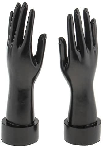 MagiDeal 1 Paar Weibliche Schaufensterpuppe Hände - Dekohand - künstliche Hand, Ringhalter Schmuckständer für Schmuck Armband Display, Schwarz
