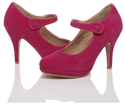 AJVANI Medium high Heel Mary Jane Strap Party Evening smart Work Court Shoes Size 6 39