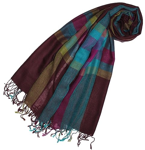 Lorenzo Cana Damen Pashmina Schal Schaltuch 50% Kaschmir 50% Wolle Stola Tuch Damenschal Damentuch Mehrfarbig 78657