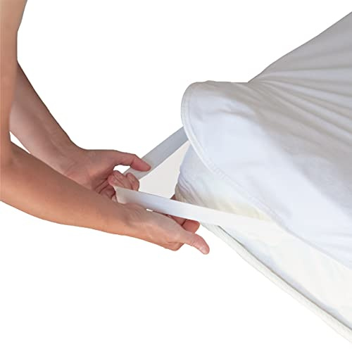 Twillie - Wasserdichter Matratzenschoner 80x200 mit 4 Gummibändern - Oeko Tex® - Atmungsaktive Jersey Matratzenauflage - Matratzenschutz ohne Knistern - Ultradünn, Ultrastark, Ultraweich Weiß