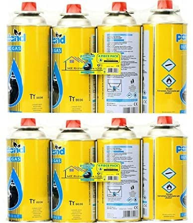 Blow Torch Butane Gas Cylinders Kitchen & Catering Cooking Kit, Camping Gas Canister for Camping Stove, Blowtorch Cooker Camping Heater BBQ Creme Brulee Culinary Tarts Pies Gas Refill Bottles (8)