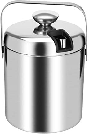 Tograt Sektkühler Eiskübel Eiskühler Edelstahl Eiswürfelbehälter Doppelwandiger Eiskübel Als Eisbehälter Mit Zange Und Deckel Eisbehälter Eisbehälter Eiseimer (Size : 1.3L)