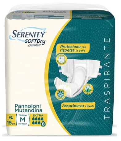 Serenity Soft Dry - Sensitive Be Free Pannoloni Mutandina Taglia M, 15pannoloni