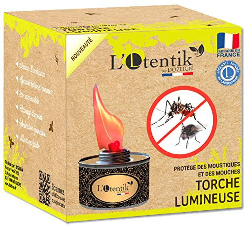BSI - L'Otentik - Puissante Torche Répulsive - Contre Les Moustiques Et Les Mouches - Usage Extérieur - Fabrication Française