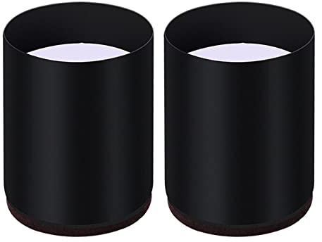 Rialzi per mobili e letti, alzate per gambe e divani, rotondi, 6 x 10 cm, colore: nero