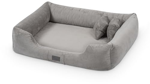 exclusive BED Orthopädisches Hundebett Candy Grosse Mittelgroße Kleine Hunde - Hundekissen Hundematte aus Plüsch - rutschfest Kuschelig Langlebig Abriebfest Reißfest (XXXL+|160x110cm, Grau)