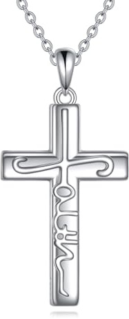 URONE Kreuz Kette Sterling Silber Kruzifix Anhänger Halskette Religiöse Schmuck Geschenke für Damen Männer