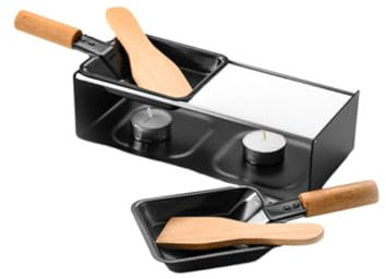 MAGICLULU BBQ Tray Chocolate Stove Mini Griddle Plate Non-Stick Raclette Pan for Cheese Fondue Camping Cooking