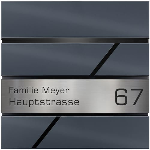 Zalafino Briefkasten mit Zeitungsfach anthrazit – Wandbriefkasten personalisierbar mit Name und Hausnummer – RAL 7016 Edelstahl, wetterfest